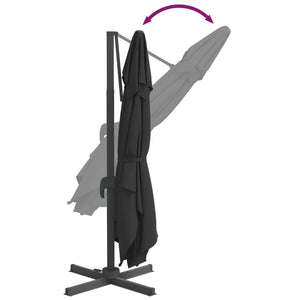 vidaXL Cantilever Umbrella with Aluminium Pole Black 300x300 cm