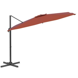 vidaXL Cantilever Umbrella with Aluminium Pole Terracotta 300x300 cm