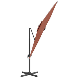 vidaXL Cantilever Umbrella with Aluminium Pole Terracotta 300x300 cm