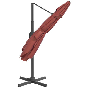 vidaXL Cantilever Umbrella with Aluminium Pole Terracotta 300x300 cm