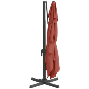 vidaXL Cantilever Umbrella with Aluminium Pole Terracotta 300x300 cm