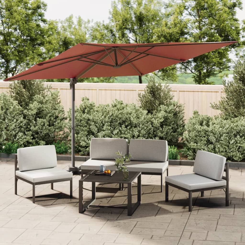 vidaXL Cantilever Umbrella with Aluminium Pole Terracotta 300x300 cm