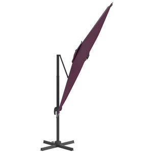 vidaXL LED Cantilever Umbrella Bordeaux Red 400x300 cm