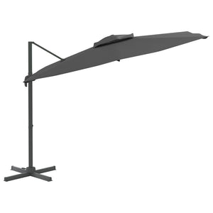 vidaXL Double Top Cantilever Umbrella Anthracite 400x300 cm