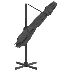 vidaXL Double Top Cantilever Umbrella Anthracite 400x300 cm