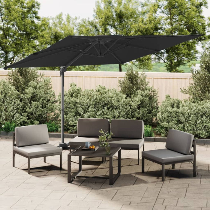 vidaXL Double Top Cantilever Umbrella Black 400x300 cm