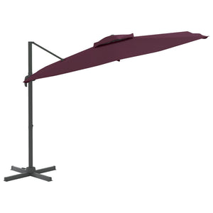 vidaXL Double Top Cantilever Umbrella Bordeaux Red 400x300 cm