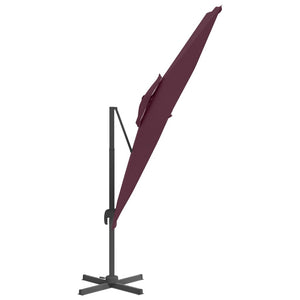 vidaXL Double Top Cantilever Umbrella Bordeaux Red 400x300 cm