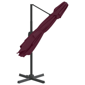 vidaXL Double Top Cantilever Umbrella Bordeaux Red 400x300 cm