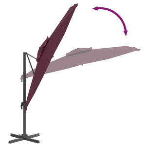 vidaXL Double Top Cantilever Umbrella Bordeaux Red 400x300 cm