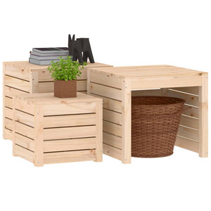 vidaXL 3 Piece Garden Box Set Solid Wood Pine