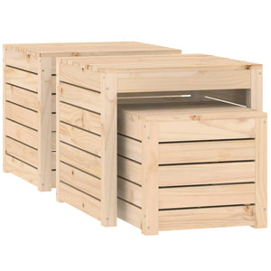 vidaXL 3 Piece Garden Box Set Solid Wood Pine