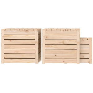 vidaXL 3 Piece Garden Box Set Solid Wood Pine