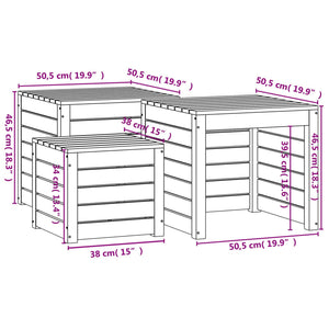 vidaXL 3 Piece Garden Box Set Solid Wood Pine