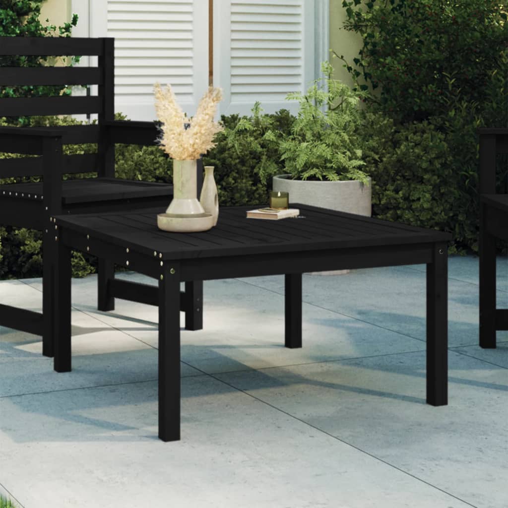 vidaXL Garden Table Black 82.5x82.5x45 cm Solid Wood Pine