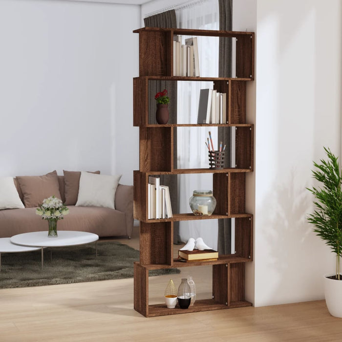 vidaXL Book Cabinet/Room Divider Brown Oak 80x24x192 cm Engineered Wood