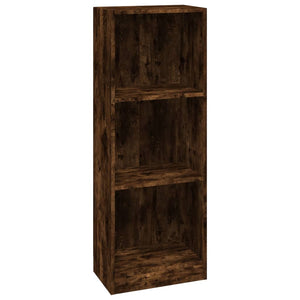 vidaXL 3-Tier Book Cabinet Smoked Oak 40x24x109 cm Engineered Wood