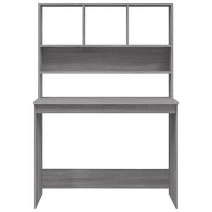 vidaXL Desk with Shelves Grey Sonoma 102x45x148 cm Engineered Wood