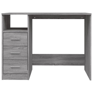 vidaXL Desk with Drawers Grey Sonoma 102x50x76 cm Engineered Wood