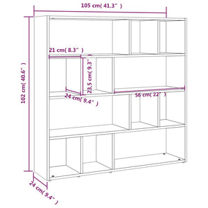 vidaXL Book Cabinet/Room Divider White 105x24x102 cm