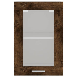 vidaXL Hanging Glass Cabinet Smoked Oak 40x31x60 cm Engineered Wood