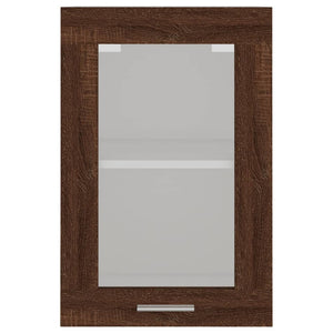 vidaXL Hanging Glass Cabinet Brown Oak 40x31x60 cm Engineered Wood