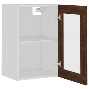 vidaXL Hanging Glass Cabinet Brown Oak 40x31x60 cm Engineered Wood