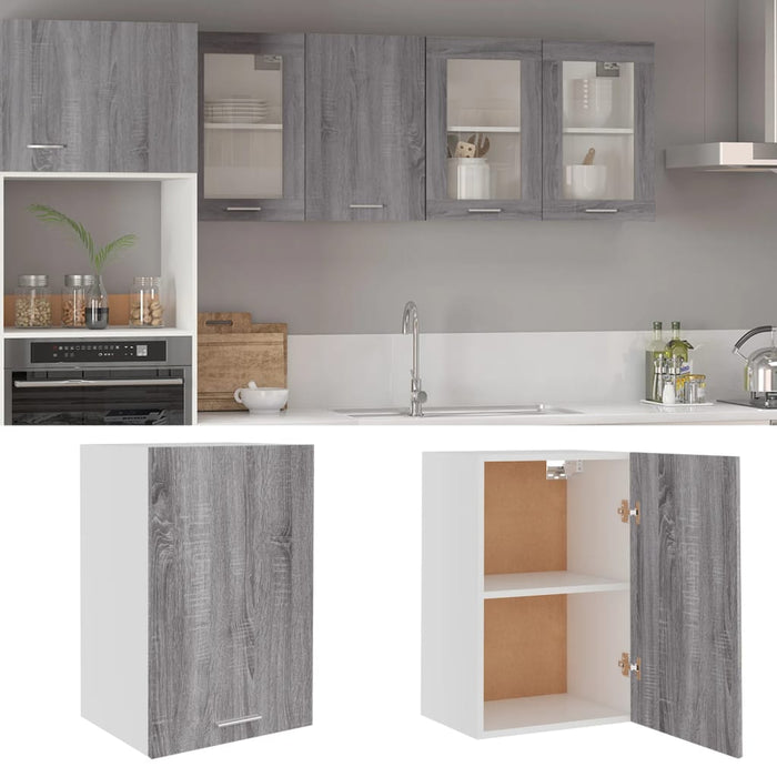 vidaXL Hanging Cabinet Grey Sonoma 39.5x31x60 cm Engineered Wood