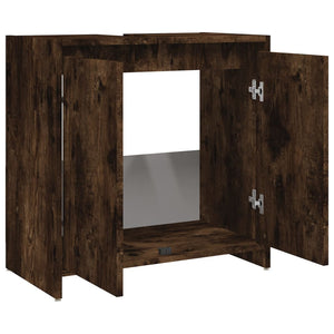 vidaXL Bathroom Cabinet Smoked Oak 60x33x61 cm Engineered Wood