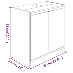 vidaXL Bathroom Cabinet Smoked Oak 60x33x61 cm Engineered Wood