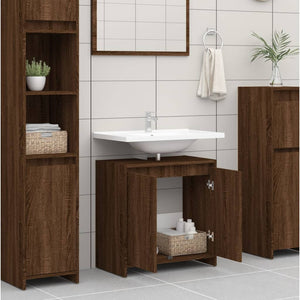 vidaXL Bathroom Cabinet Brown Oak 60x33x61 cm Engineered Wood