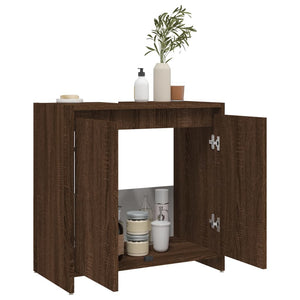 vidaXL Bathroom Cabinet Brown Oak 60x33x61 cm Engineered Wood