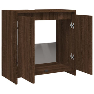 vidaXL Bathroom Cabinet Brown Oak 60x33x61 cm Engineered Wood