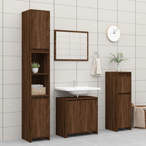 vidaXL Bathroom Cabinet Brown Oak 60x33x61 cm Engineered Wood