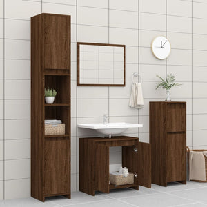 vidaXL Bathroom Cabinet Brown Oak 60x33x61 cm Engineered Wood