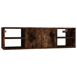 vidaXL Wall Shelf Smoked Oak 102x30x29 cm Engineered Wood