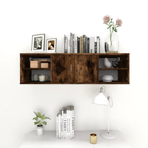 vidaXL Wall Shelf Smoked Oak 102x30x29 cm Engineered Wood