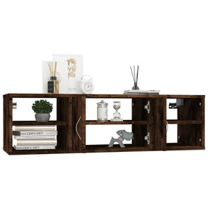 vidaXL Wall Shelf Smoked Oak 102x30x29 cm Engineered Wood