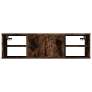 vidaXL Wall Shelf Smoked Oak 102x30x29 cm Engineered Wood