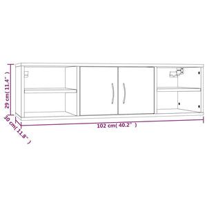 vidaXL Wall Shelf Smoked Oak 102x30x29 cm Engineered Wood