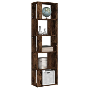 vidaXL Book Cabinet Smoked Oak 45x24x160 cm Engineered Wood