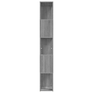 vidaXL Book Cabinet Grey Sonoma 45x24x160 cm Engineered Wood