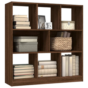 vidaXL Book Cabinet Brown Oak 97.5x29.5x100 cm Engineered Wood