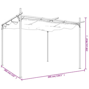 vidaXL Pergola with Retractable Roof Anthracite 295x292x230 cm