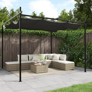 vidaXL Pergola with Retractable Roof Anthracite 295x292x230 cm