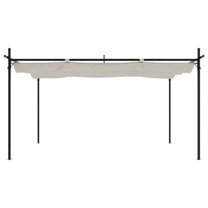vidaXL Pergola with Retractable Roof Cream 395x292x230 cm