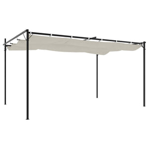 vidaXL Pergola with Retractable Roof Cream 395x292x230 cm