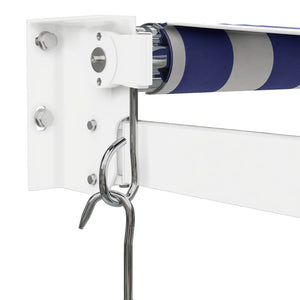 vidaXL Retractable Awning Blue and White 3.5x2.5 m Fabric and Aluminium