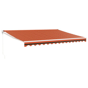vidaXL Retractable Awning Orange and Brown 4.5x3 m Fabric and Aluminium