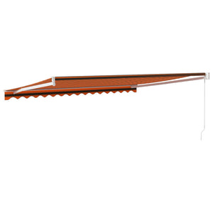 vidaXL Retractable Awning Orange and Brown 4.5x3 m Fabric and Aluminium